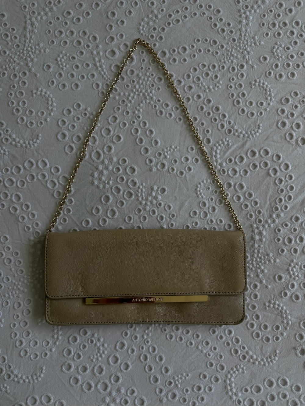 Antonio Melani Gold/Nude Shoulder Bag/Clutch - Like New